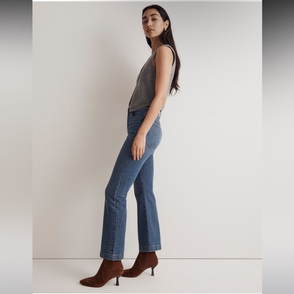 NWT Madewell The Perfect Vintage Flare Crop - 25 Blue - Picture 2 of 9
